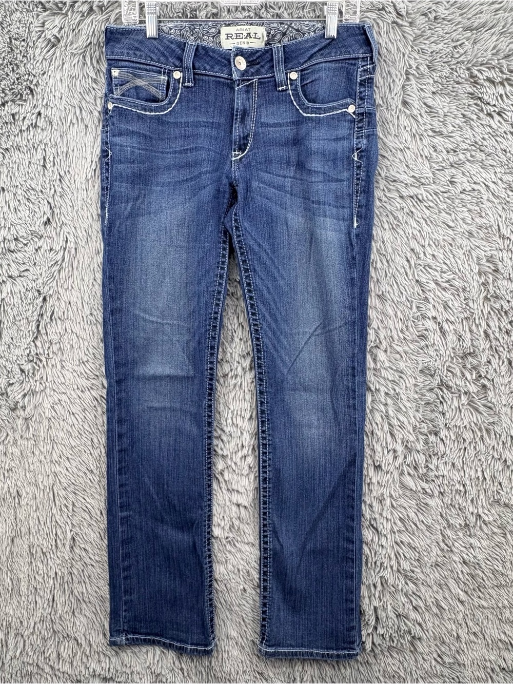 Ariat Real Jeans Womens 30 Mid Rise Stretch Ivy Dresden Stackable Straight Leg - Picture 5 of 12
